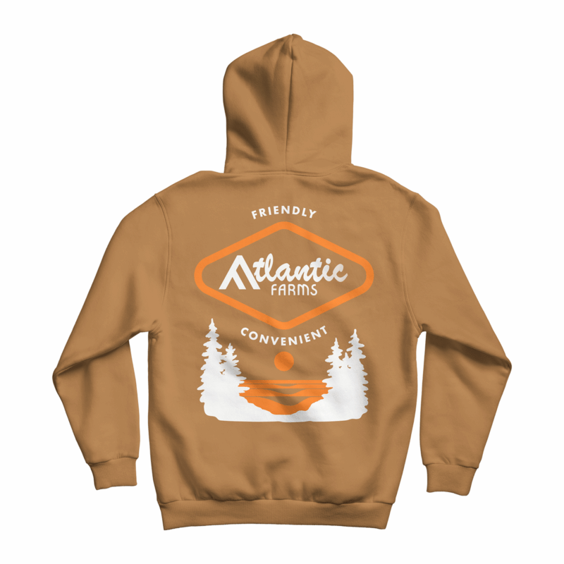 Brown Mid-weight Hooded Sweatshirt : Atlantic Farms